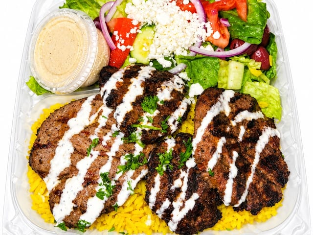 Special #7 Lamb & Kafta Kabobs ComBo Plate.