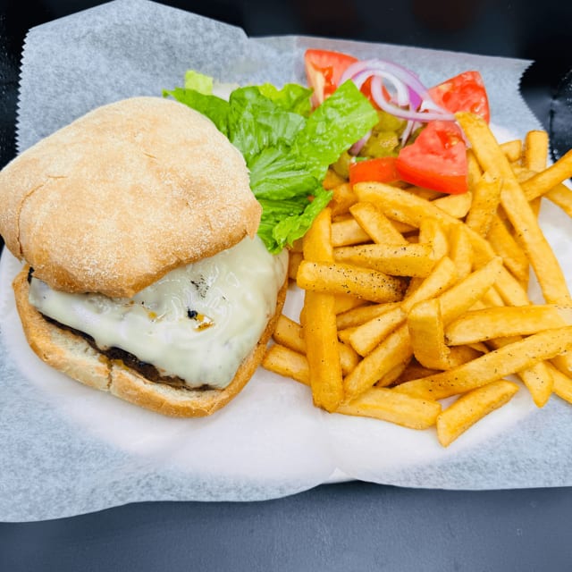 Lamb Cheese Burger.