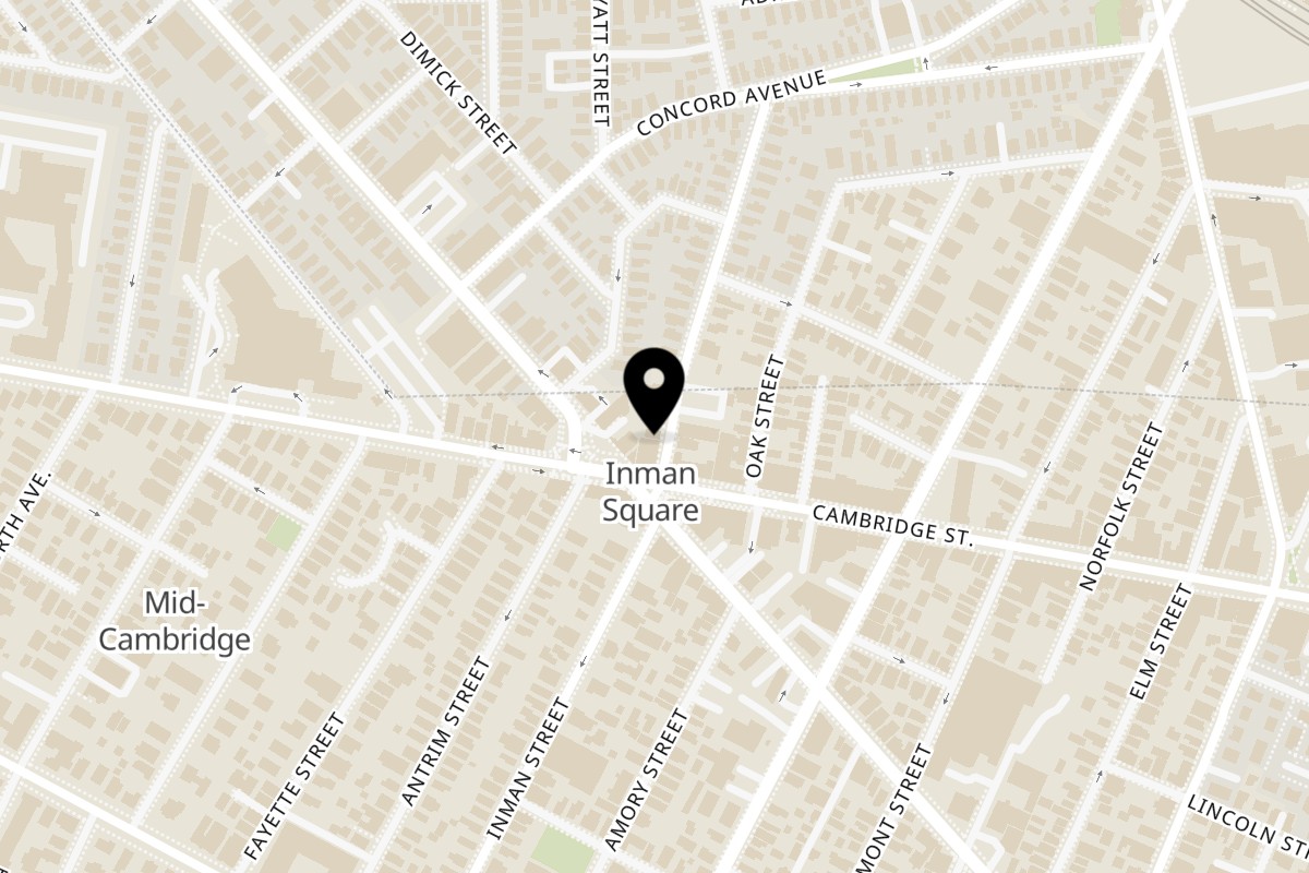 Map showing the location of Pita Cambridge on 12 Springfield St in Cambridge